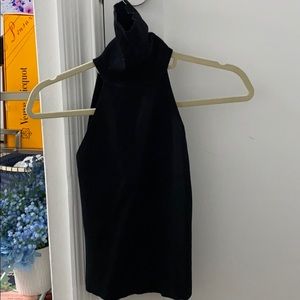 ZARA black ribbed knit turtleneck tank- NEW